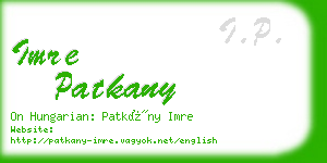 imre patkany business card